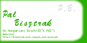 pal bisztrak business card